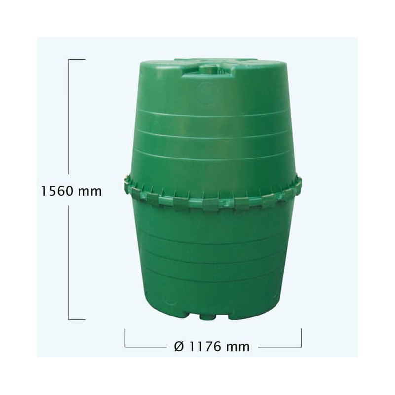 Récupérateur d'eau de pluie 1300 L robinet et collecteur – Top